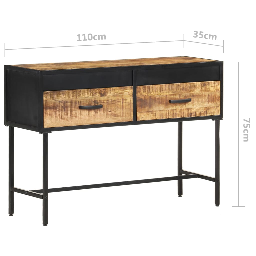 Tavolo Consolle 110x35x75 cm in Legno di Mango Grezzo 288473