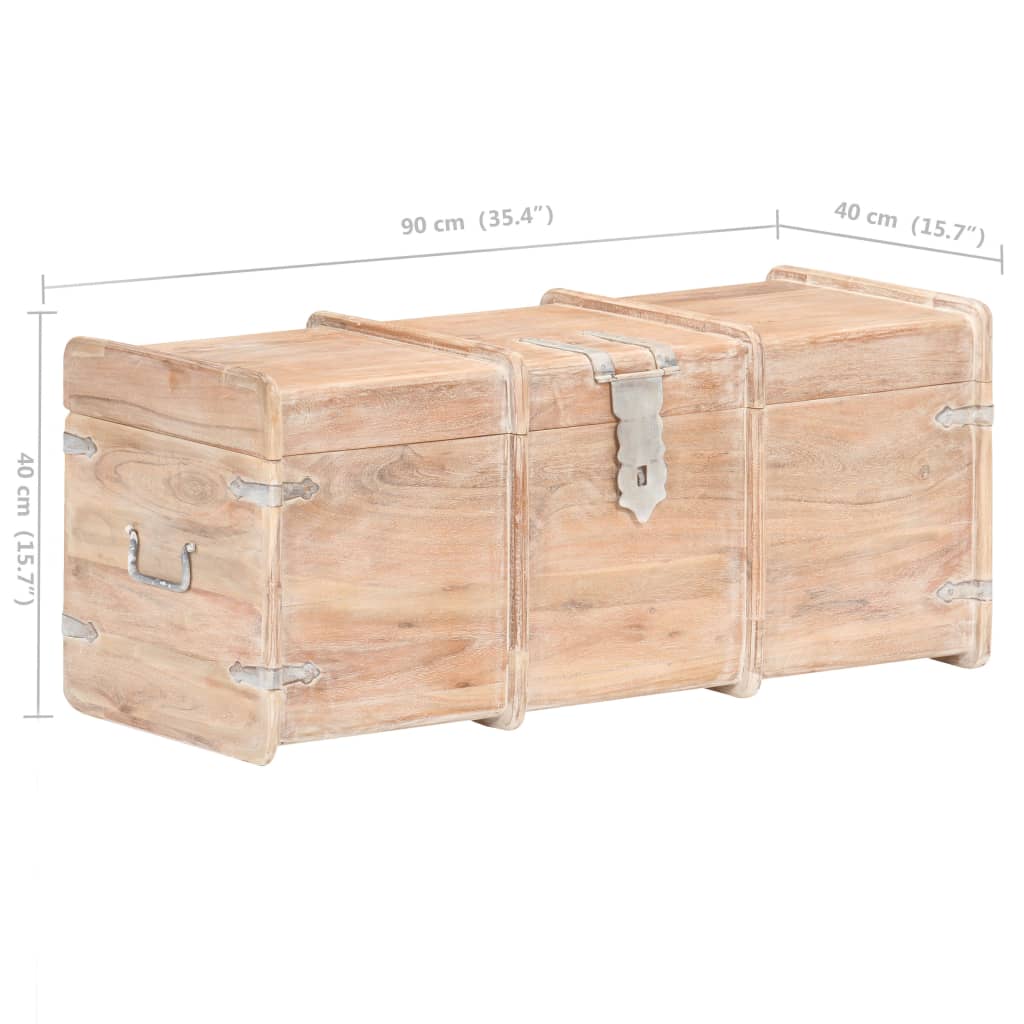 Baule 90x40x40 cm in Legno Massello di Acacia 289644