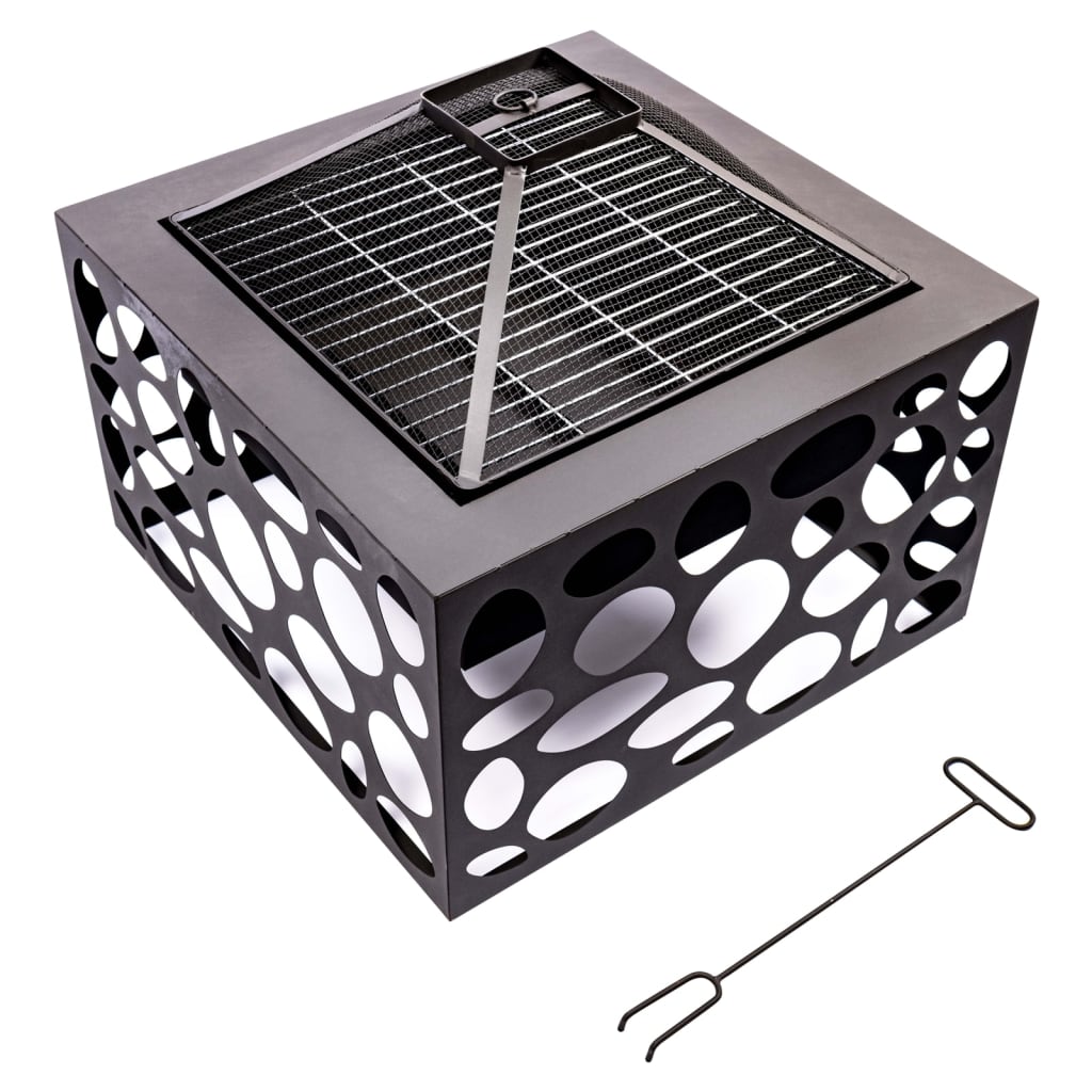 RedFire Braciere con Griglia per Barbecue Mikor Nero 441229