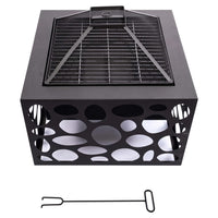 RedFire Braciere con Griglia per Barbecue Mikor Nero 441229