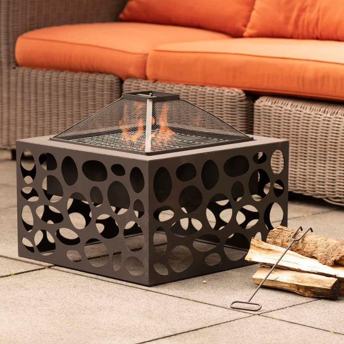 RedFire Braciere con Griglia per Barbecue Mikor Nero 441229