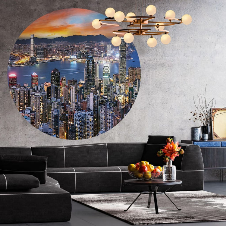 WallArt Cerchio Carta da Parati Skyline by Night 190 cm cod mxl 60234