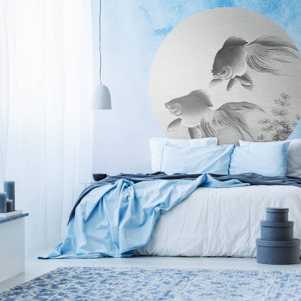 WallArt Carta da Parati Circolare Two Goldfish 190 cm 440363