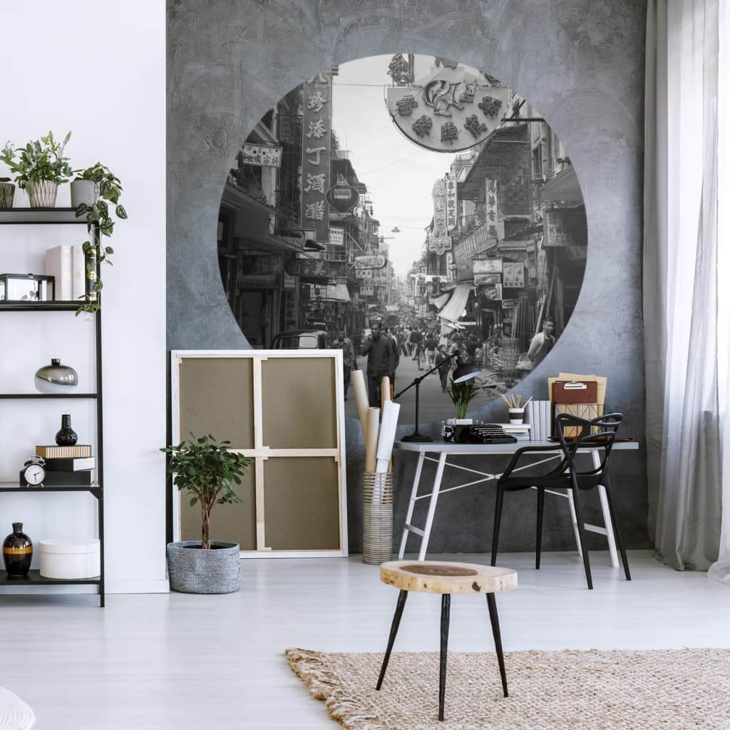 WallArt Carta da Parati Circolare Hong Kong the Old Days 190 cm cod mxl 59105