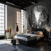 WallArt Carta da Parati Circolare Hong Kong the Old Days 142,5 cm 440372