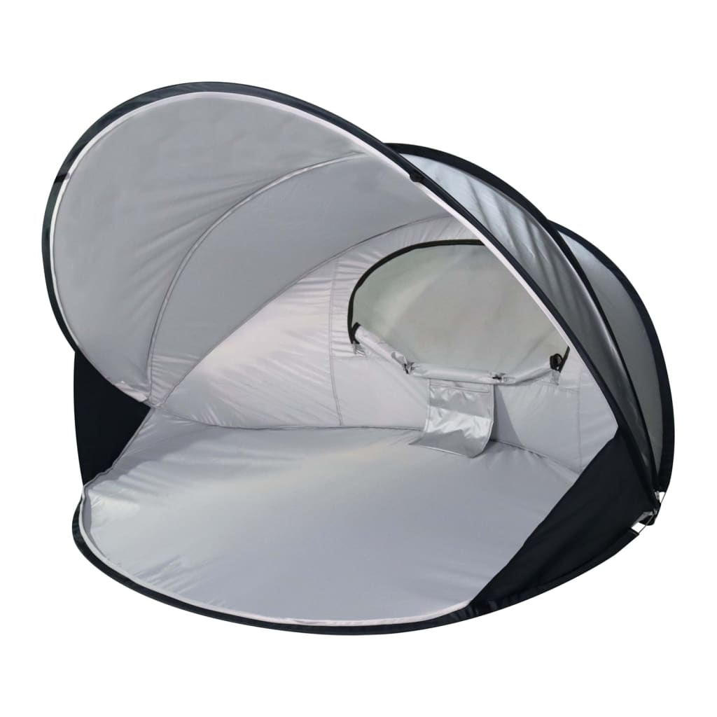 DERYAN Tenda da Spiaggia di Lusso Pop-up XXL 155x133x95 cm Argento 442154