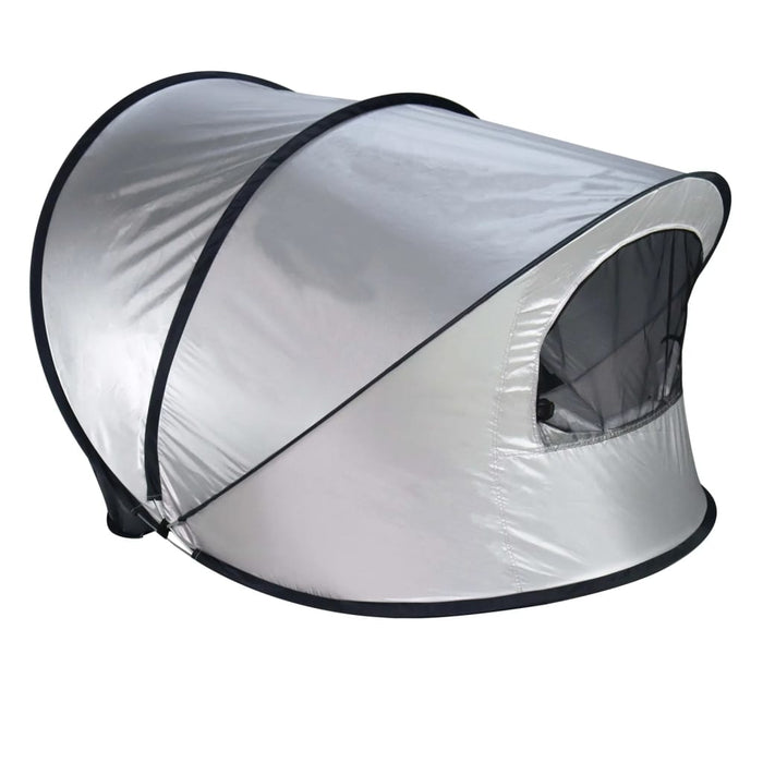 DERYAN Tenda da Spiaggia di Lusso Pop-up XXL 155x133x95 cm Argento 442154