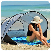 DERYAN Tenda da Spiaggia di Lusso Pop-up XXL 155x133x95 cm Argento 442154