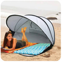 DERYAN Tenda da Spiaggia di Lusso Pop-up XXL 155x133x95 cm Argento 442154