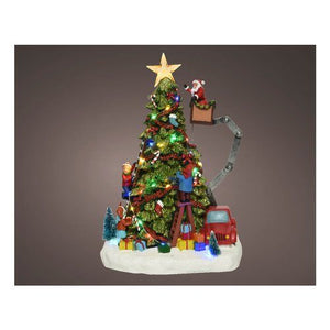 Albero con scaletta babbo e luci kaemingk 480871