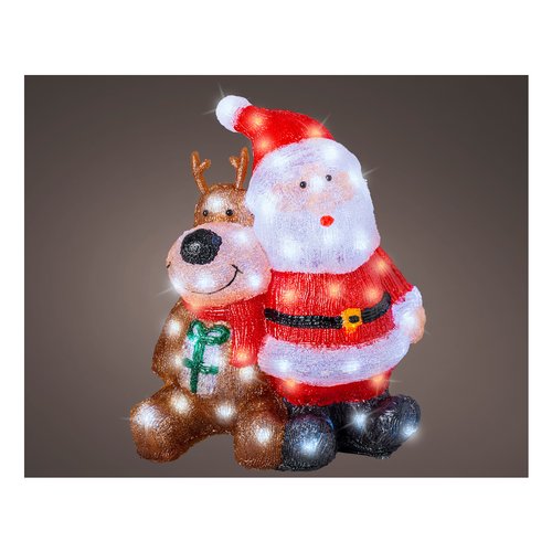 Decoro kaemingk 491268 lumineo babbo natale e renna