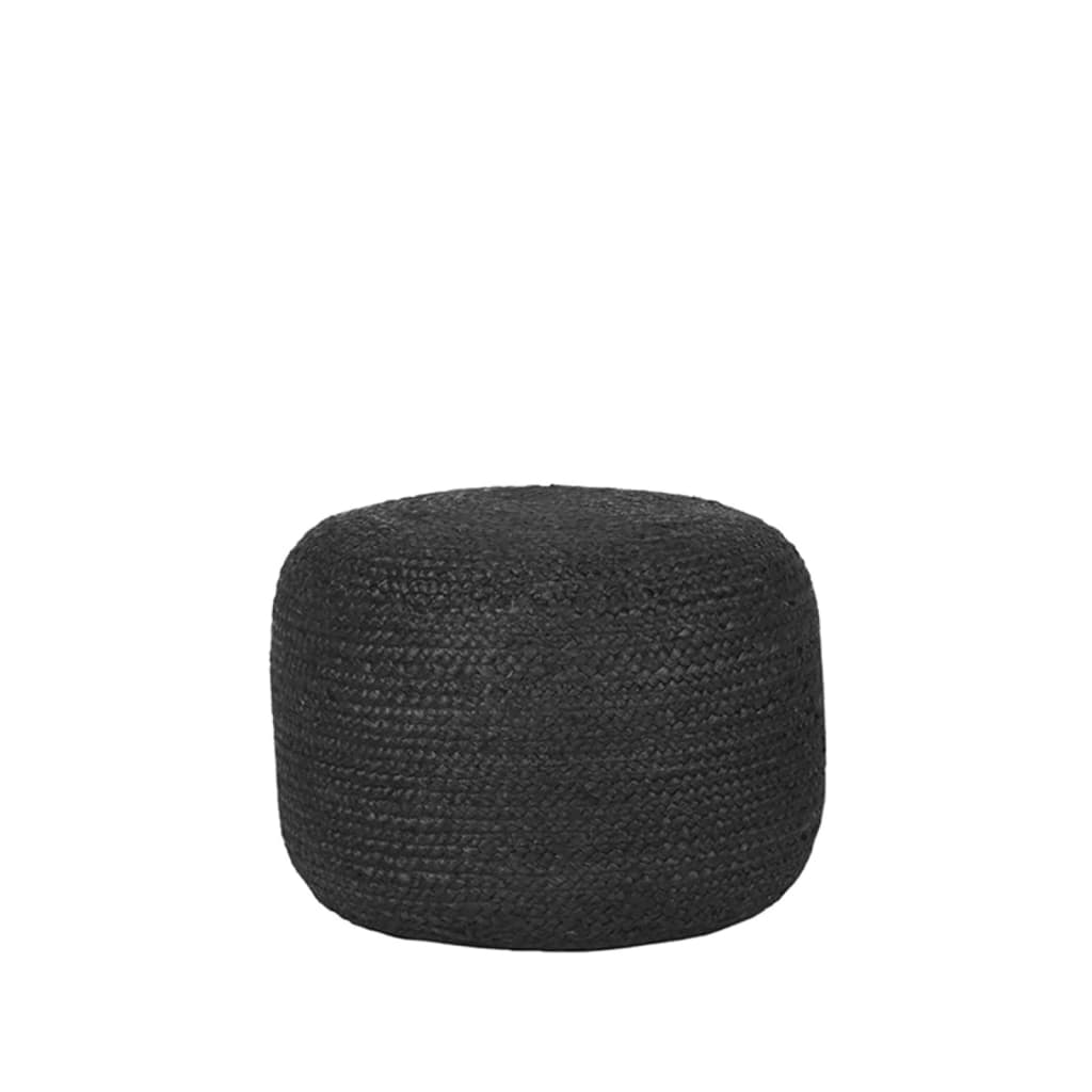 LABEL51 Pouf in Juta 50x35 cm Nero 443940