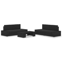 Set Divani da Giardino 5 pz in Polyrattan Nero cod mxl 39668