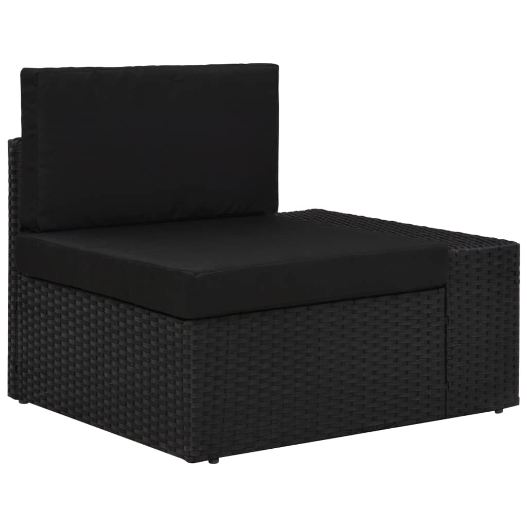 Set Divani da Giardino 5 pz in Polyrattan Nero cod mxl 39668