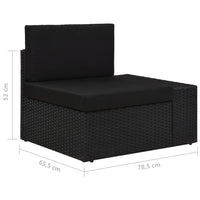 Set Divani da Giardino 5 pz in Polyrattan Nero cod mxl 39668