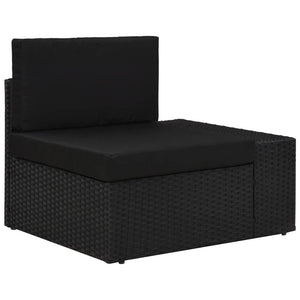 Set Divani da Giardino 4 pz in Polyrattan Nero cod mxl 39667