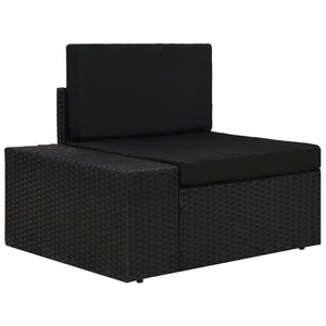 Set Divani da Giardino 8 pz in Polyrattan Nero 3054580