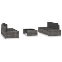 Set Divani da Giardino 5 pz in Polyrattan Grigio cod mxl 44503