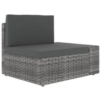 Set Divani da Giardino 4 pz in Polyrattan Grigio cod mxl 44509