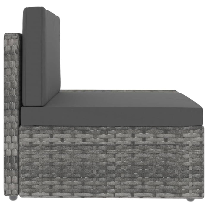 Set Divani da Giardino 4 pz in Polyrattan Grigio cod mxl 44509