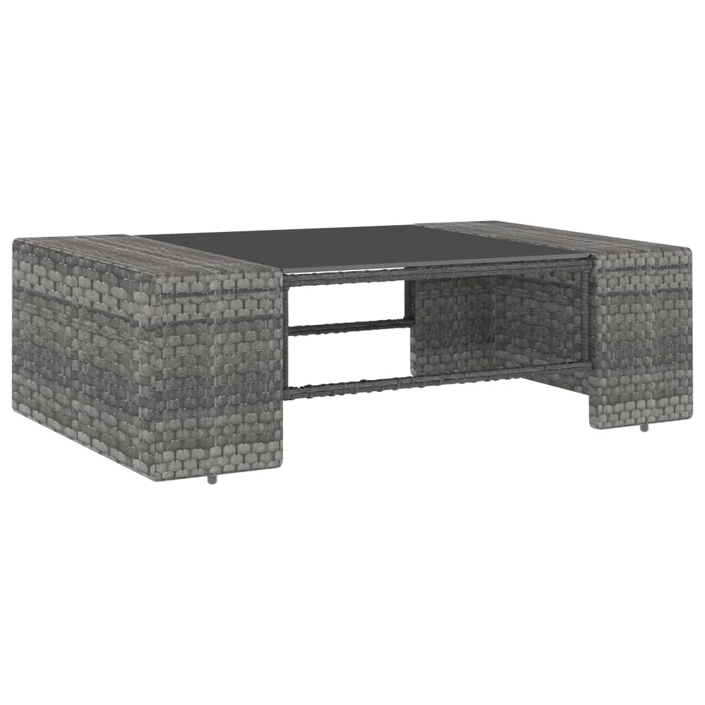 Set Divani da Giardino 7 pz in Polyrattan Grigio cod mxl 44496