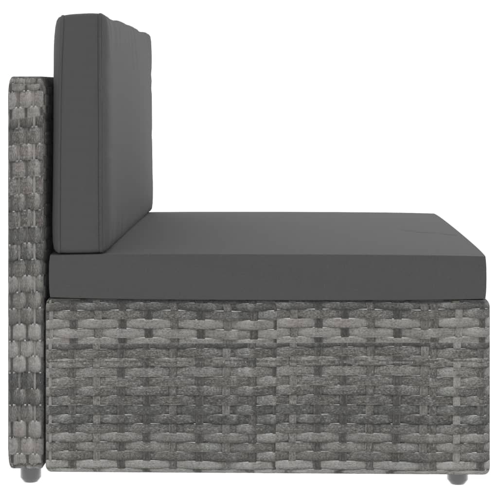 Set Divani da Giardino 7 pz in Polyrattan Grigio cod mxl 44496