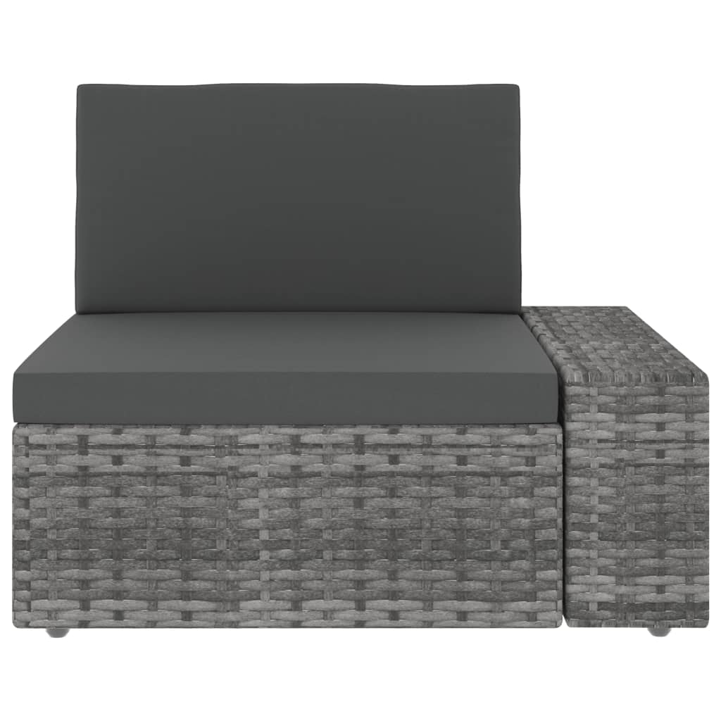 Set Divani da Giardino 7 pz in Polyrattan Grigio cod mxl 44496