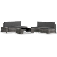 Set Divani da Giardino 5 pz in Polyrattan Grigio cod mxl 39705