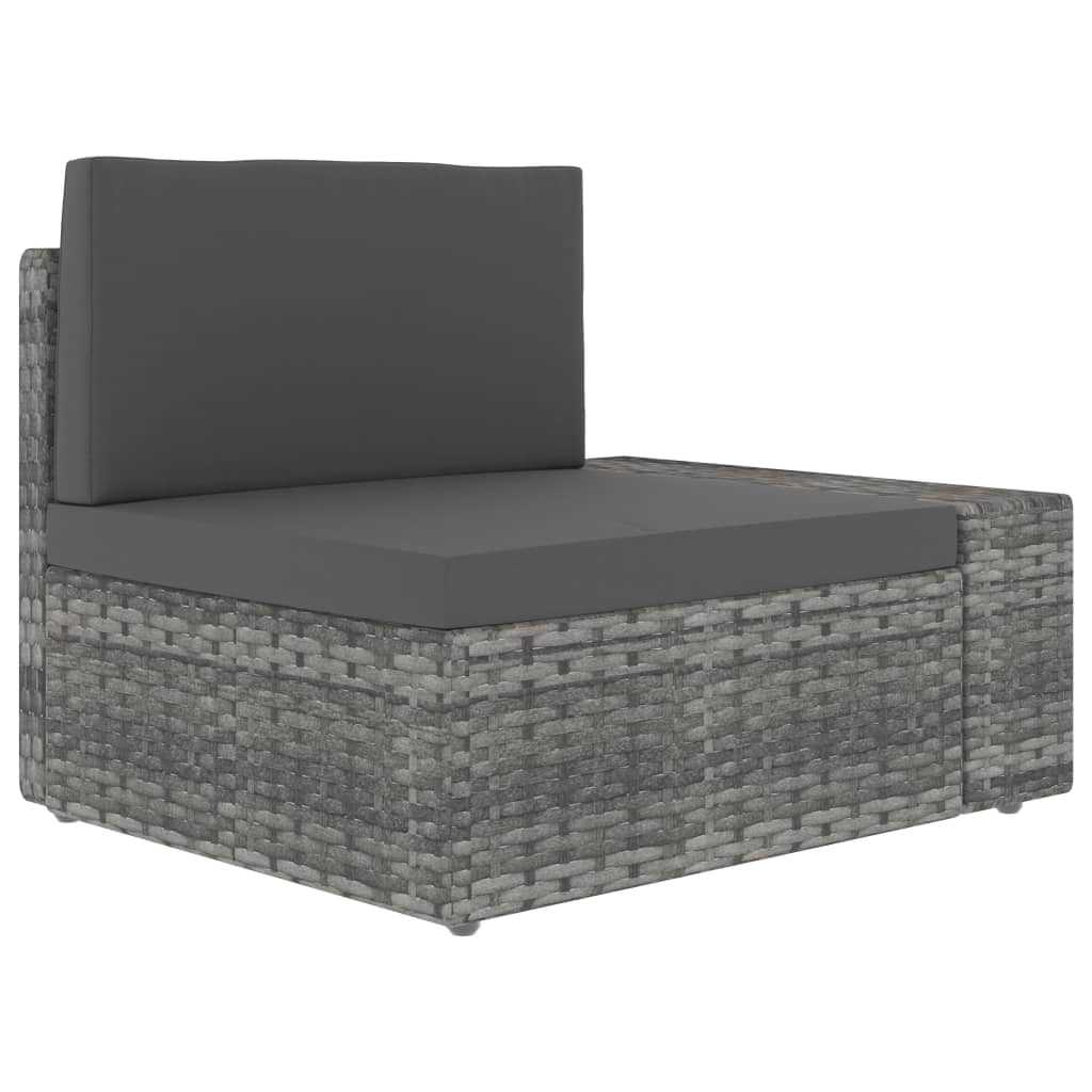 Set Divani da Giardino 5 pz in Polyrattan Grigio cod mxl 39705