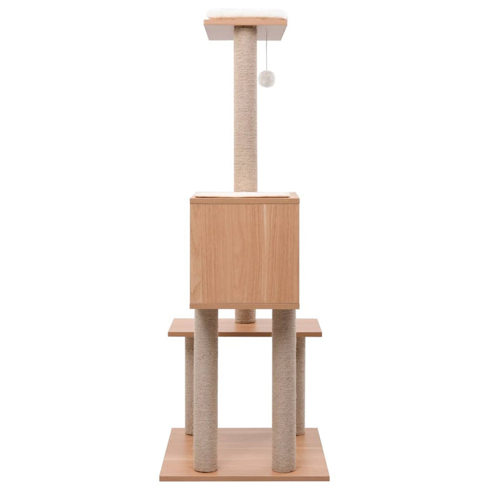 Albero per Gatti con Tappeto Tiragraffi in Sisal 129 cm 170917