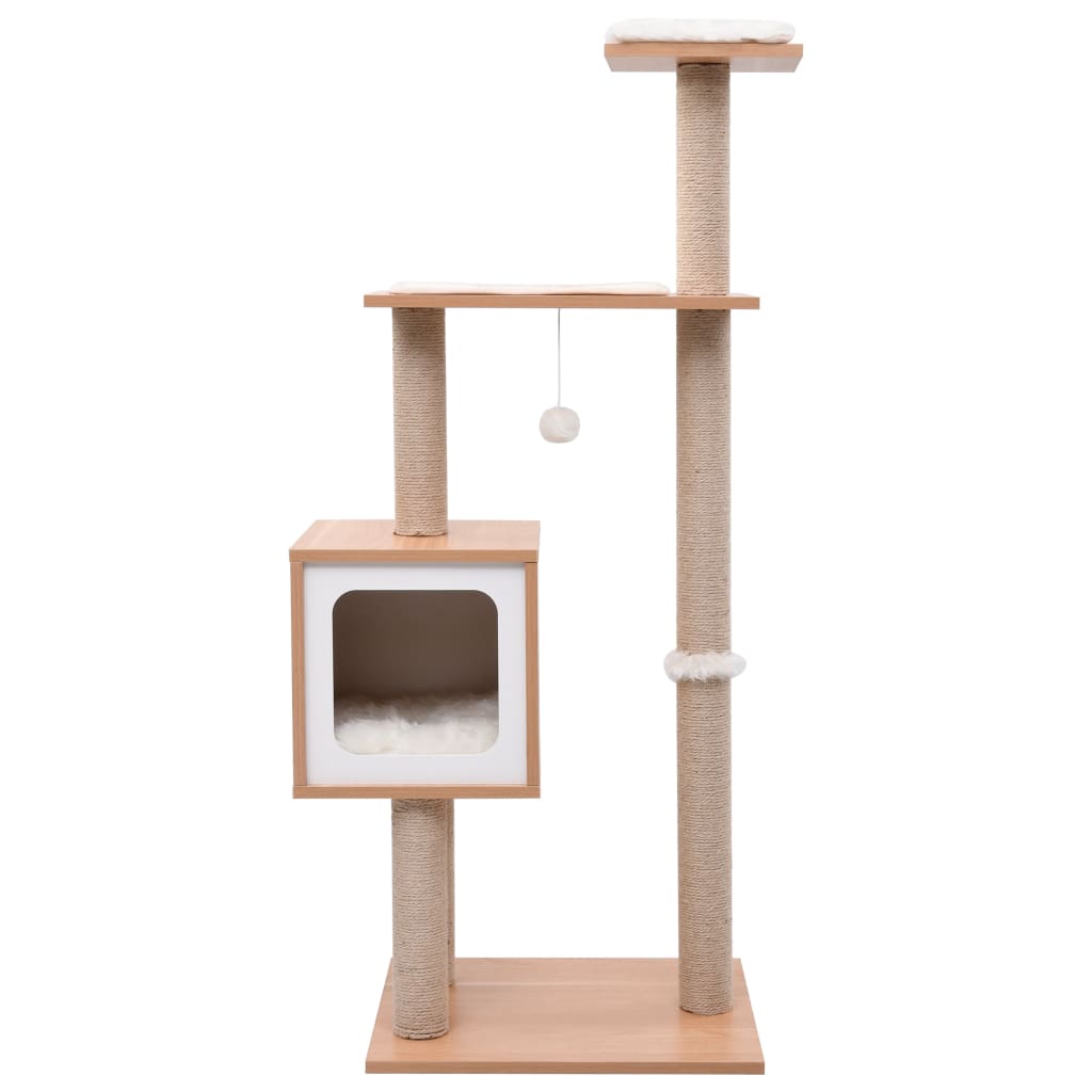 Albero per Gatti con Tappeto Tiragraffi in Sisal 123 cm 170919