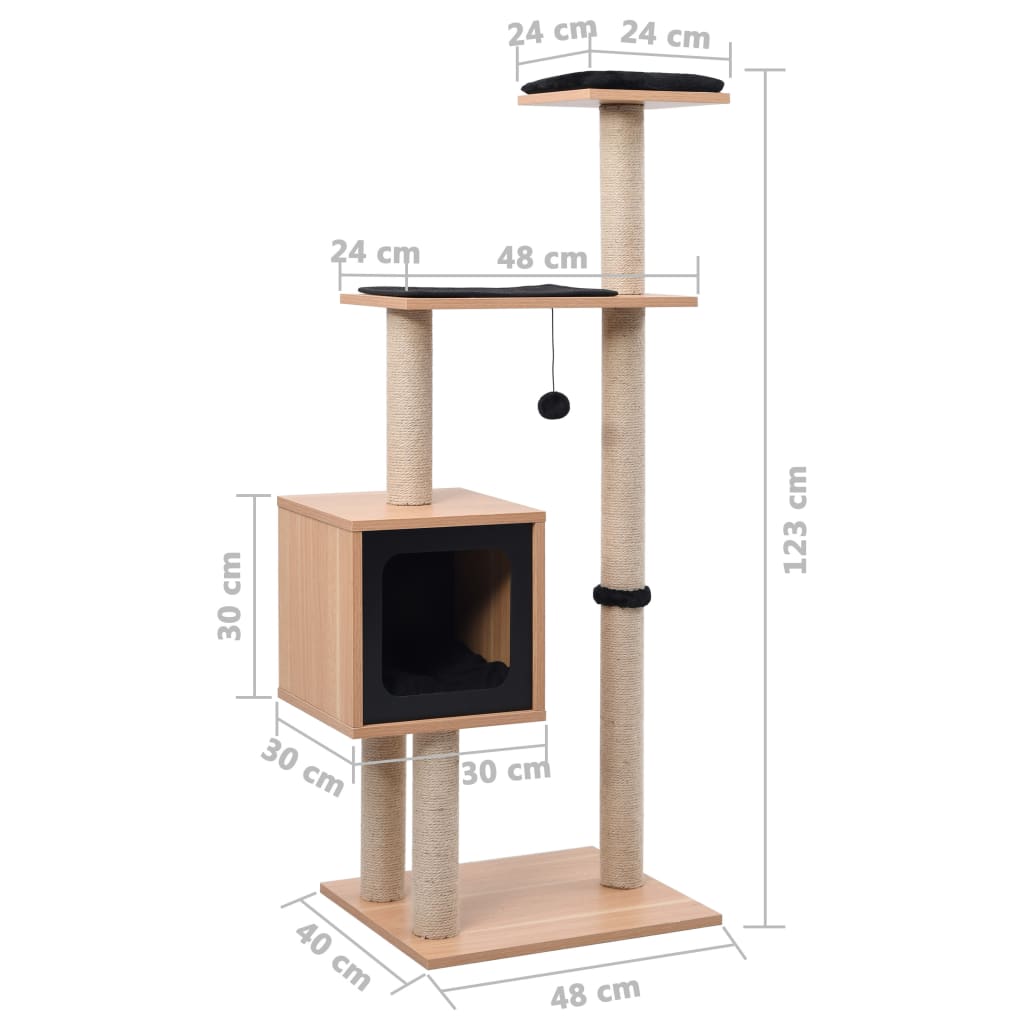 Albero per Gatti con Tappeto Tiragraffi in Sisal 123 cm cod mxl 15106