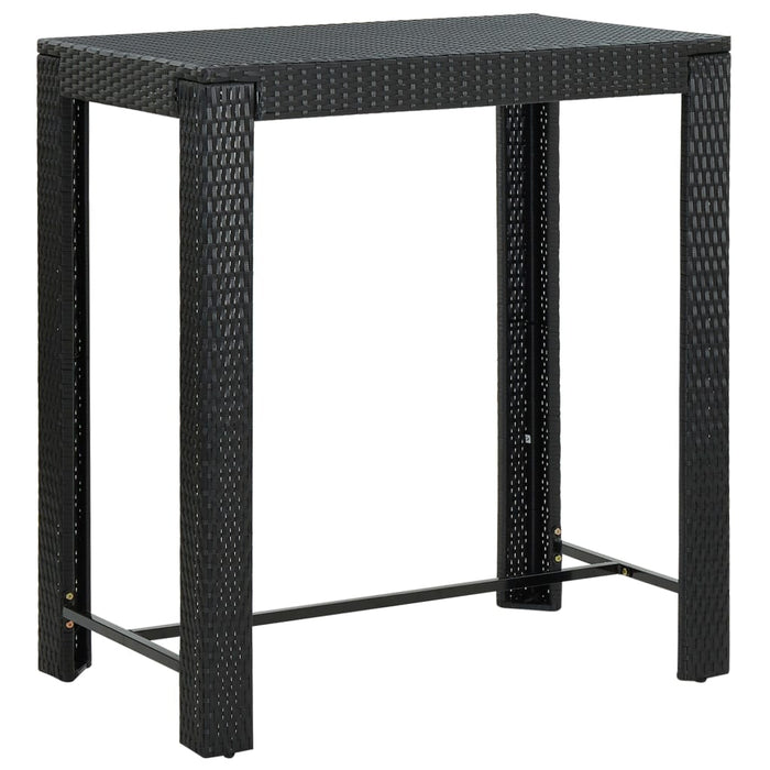 Tavolo da Bar da Giardino Nero 100x60,5x110,5 cm Polyrattan cod mxl 34351