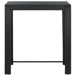 Tavolo da Bar da Giardino Nero 100x60,5x110,5 cm Polyrattan cod mxl 34351