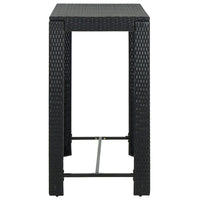 Tavolo da Bar da Giardino Nero 100x60,5x110,5 cm Polyrattan cod mxl 34351