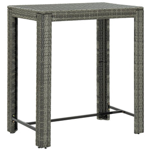 Tavolo da Bar da Giardino Grigio 100x60,5x110,5 cm Polyrattan cod mxl 34531