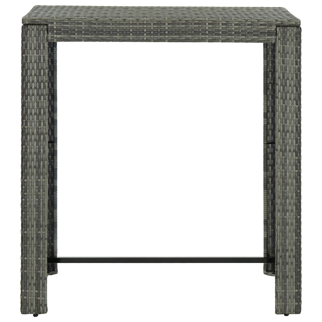 Tavolo da Bar da Giardino Grigio 100x60,5x110,5 cm Polyrattan cod mxl 34531