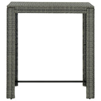 Tavolo da Bar da Giardino Grigio 100x60,5x110,5 cm Polyrattan cod mxl 34531