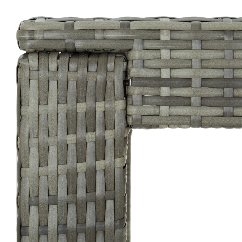 Tavolo da Bar da Giardino Grigio 100x60,5x110,5 cm Polyrattan 45875