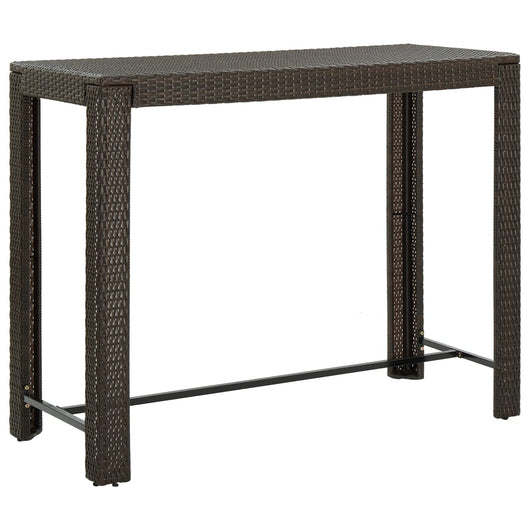 Tavolo Bar da Giardino Marrone 140,5x60,5x110,5 cm Polyrattan cod mxl 34086