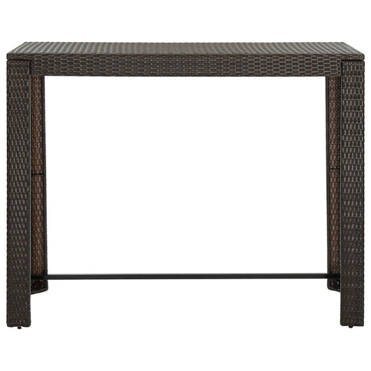 Tavolo Bar da Giardino Marrone 140,5x60,5x110,5 cm Polyrattan cod mxl 34086