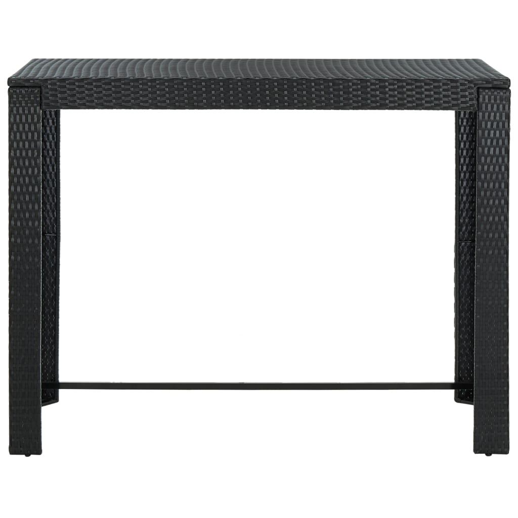 Tavolo Bar da Giardino Nero 140,5x60,5x110,5 cm Polyrattan 45877