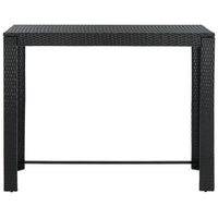 Tavolo Bar da Giardino Nero 140,5x60,5x110,5 cm Polyrattan 45877