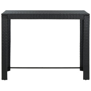 Tavolo Bar da Giardino Nero 140,5x60,5x110,5 cm Polyrattan 45877