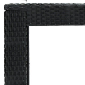 Tavolo Bar da Giardino Nero 140,5x60,5x110,5 cm Polyrattan 45877