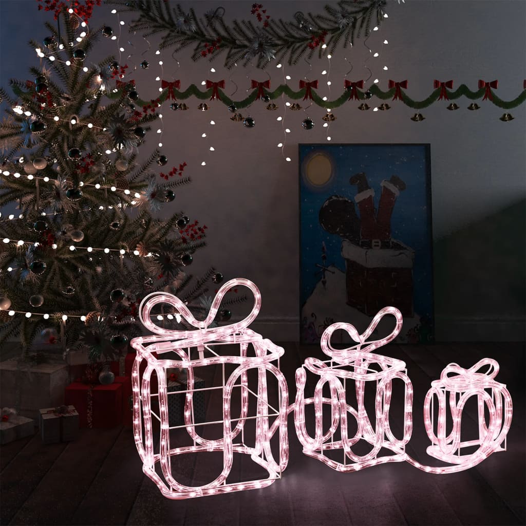 Decorazione Natale Scatole Regalo con 180 LED Interni Esterni cod mxl 39812