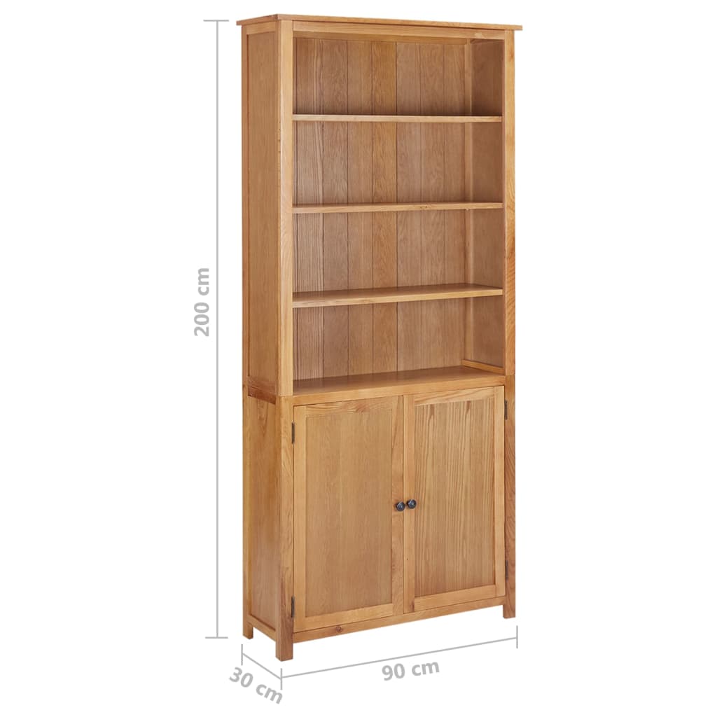 Libreria a 2 Ante 90x30x200 cm in Massello di Rovere cod 12295