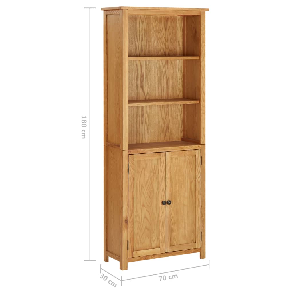 Libreria a 2 Ante 70x30x180 cm in Massello di Rovere 289179