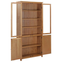 Libreria con 4 Ante 90x35x200 cm in Rovere Massello e Vetro cod mxl 12779