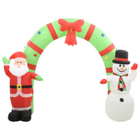 Arco con Babbo Natale Gonfiabile e Pupazzo di Neve LED 223 cm cod mxl 39849